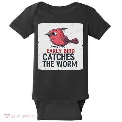 Funny Red Early Bird Costume For Worm Idiom Speech Lovers Baby Bodysuit
