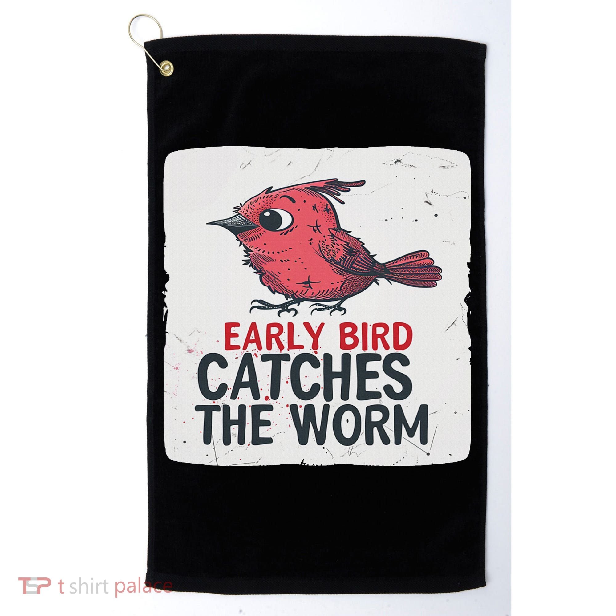 Funny Red Early Bird Costume For Worm Idiom Speech Lovers Golf Towel