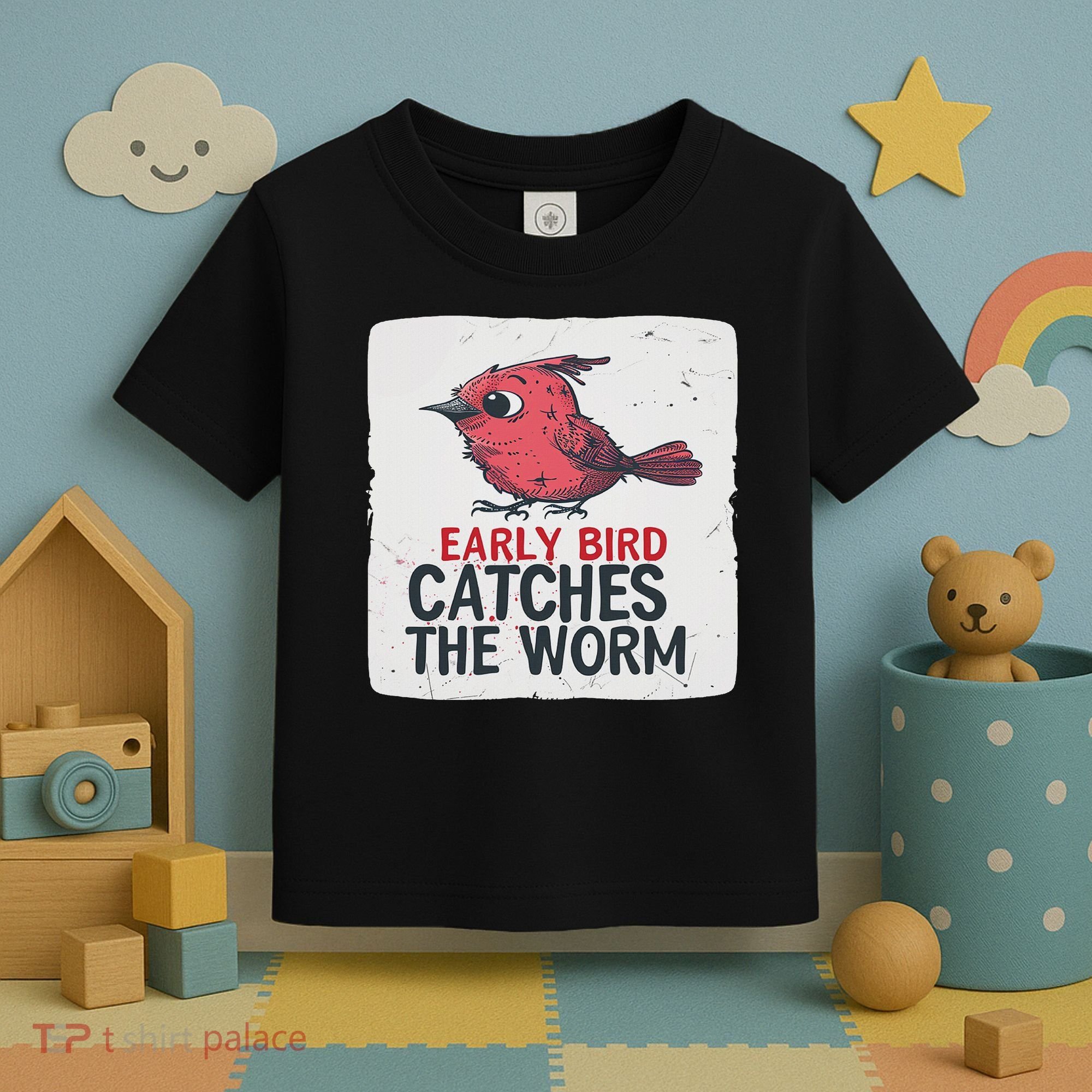 Funny Red Early Bird Costume For Worm Idiom Speech Lovers Toddler T-Shirt