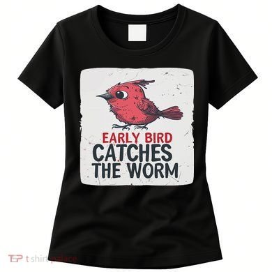 Funny Red Early Bird Costume For Worm Idiom Speech Lovers Women's T-Shirt