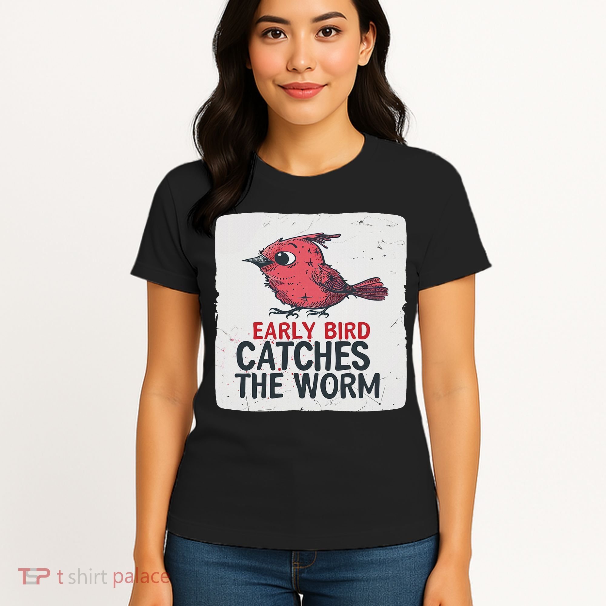 Funny Red Early Bird Costume For Worm Idiom Speech Lovers Women's T-Shirt