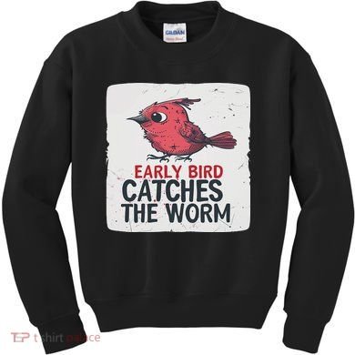 Funny Red Early Bird Costume For Worm Idiom Speech Lovers Kids Sweatshirt