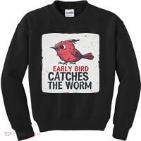 Funny Red Early Bird Costume For Worm Idiom Speech Lovers Kids Sweatshirt thumb 0