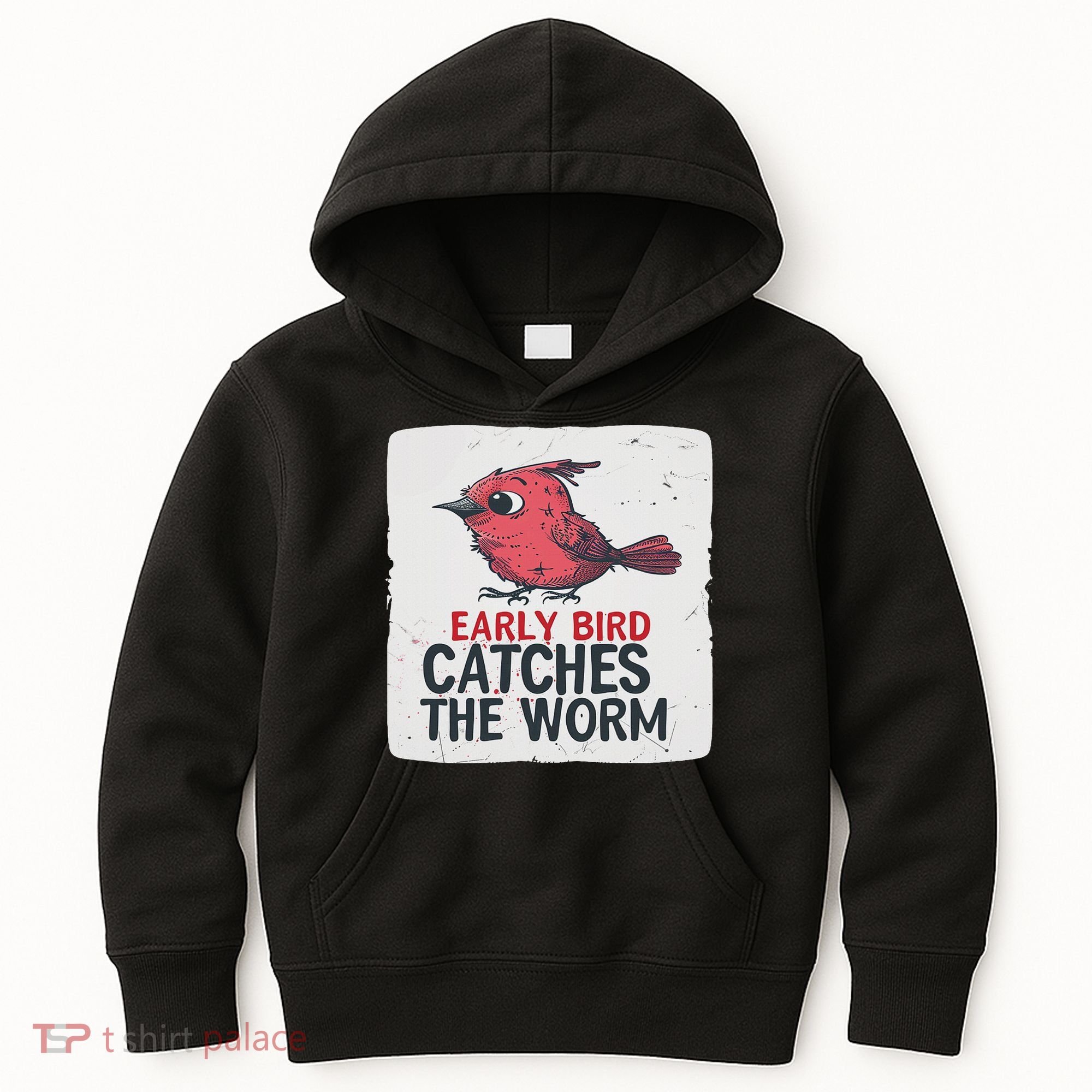 Funny Red Early Bird Costume For Worm Idiom Speech Lovers Kids Hoodie