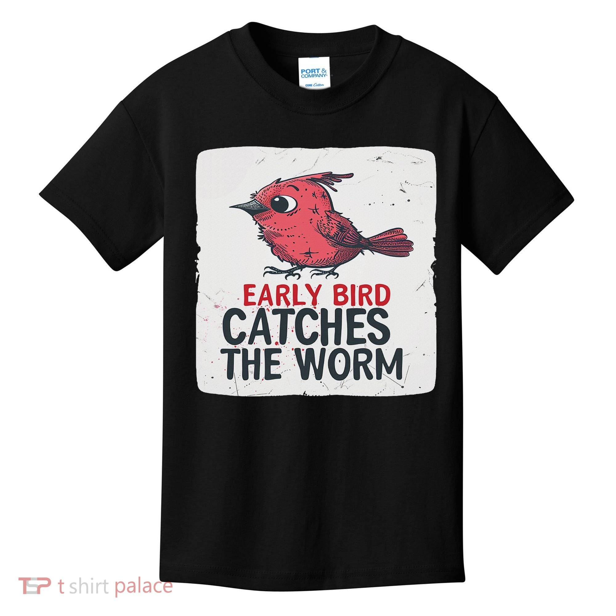 Funny Red Early Bird Costume For Worm Idiom Speech Lovers Kids T-Shirt