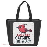 Funny Red Early Bird Costume For Worm Idiom Speech Lovers Tote Bag thumb 0