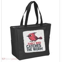 Funny Red Early Bird Costume For Worm Idiom Speech Lovers Tote Bag thumb 2