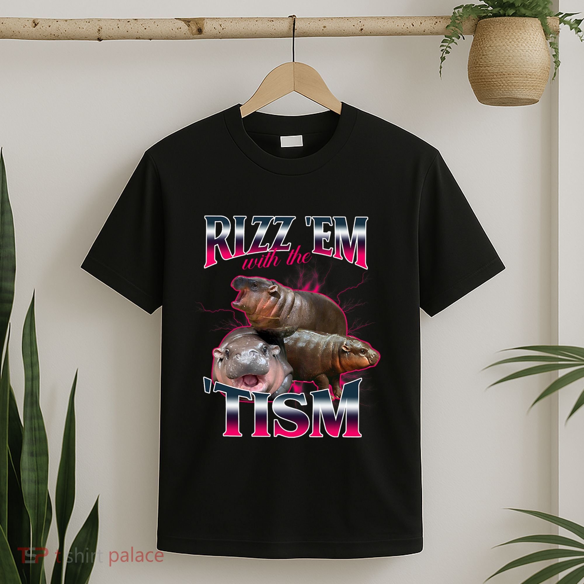 Funny Rizz Em With The Tism Meme Moo Deng Baby Hippo T-Shirt