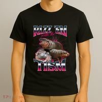 Funny Rizz Em With The Tism Meme Moo Deng Baby Hippo T-Shirt thumb 3