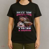 Funny Rizz Em With The Tism Meme Moo Deng Baby Hippo T-Shirt thumb 4