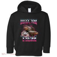 Funny Rizz Em With The Tism Meme Moo Deng Baby Hippo Toddler Hoodie thumb 0