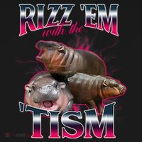 Funny Rizz Em With The Tism Meme Moo Deng Baby Hippo Toddler Hoodie thumb 2