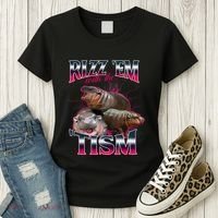 Funny Rizz Em With The Tism Meme Moo Deng Baby Hippo Women's T-Shirt thumb 3