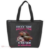 Funny Rizz Em With The Tism Meme Moo Deng Baby Hippo Tote Bag thumb 0