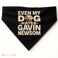 Funny Republican Even My Dog Hates Gavin Newsom USA-Made Doggie Bandana thumb 0