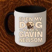 Funny Republican Even My Dog Hates Gavin Newsom Coffee Mug thumb 2
