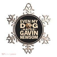 Funny Republican Even My Dog Hates Gavin Newsom Ornament thumb 0
