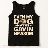 Funny Republican Even My Dog Hates Gavin Newsom Tank Top thumb 2