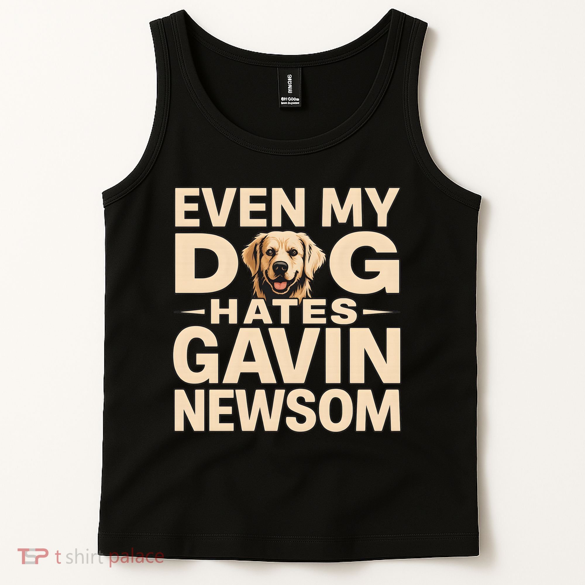 Funny Republican Even My Dog Hates Gavin Newsom Tank Top