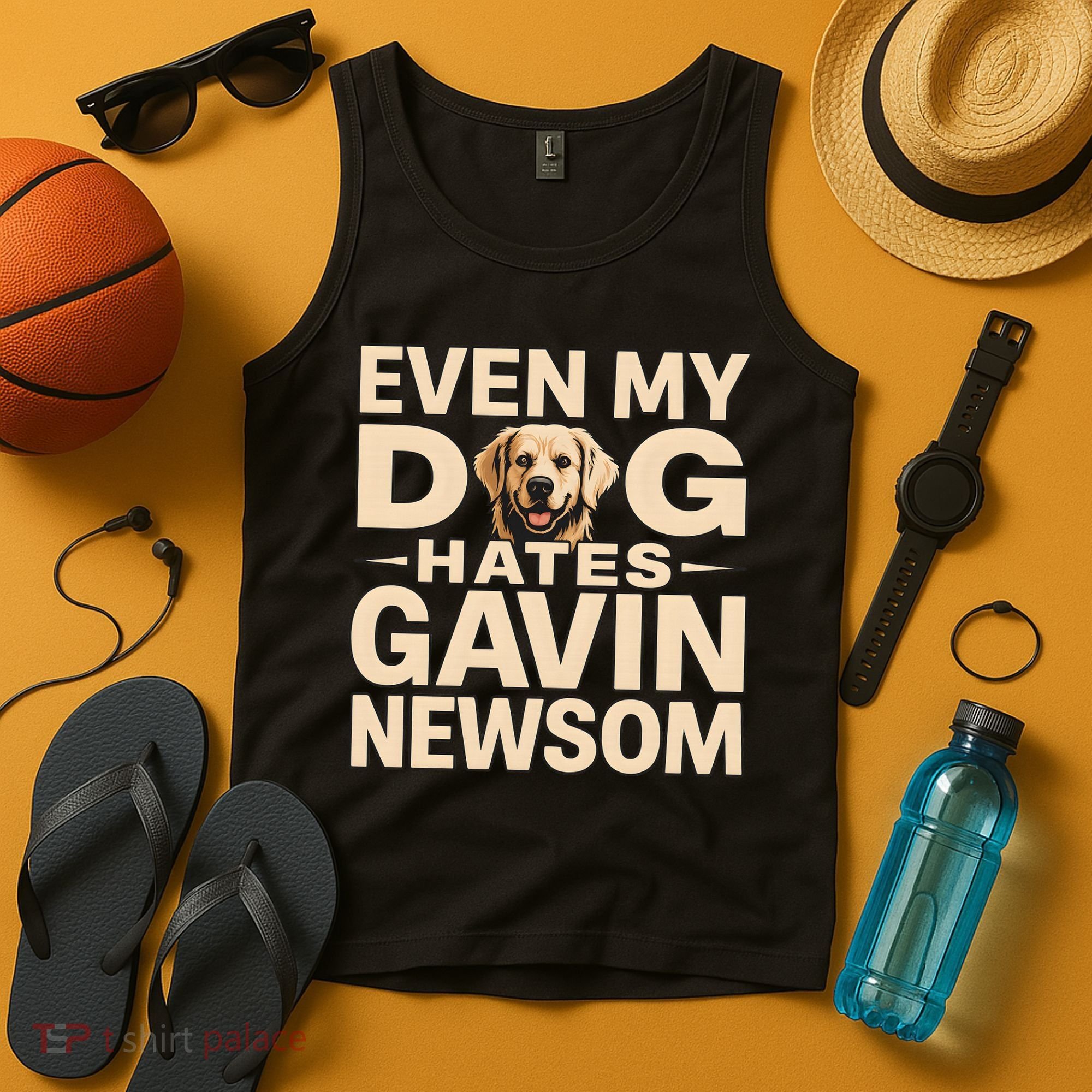 Funny Republican Even My Dog Hates Gavin Newsom Tank Top