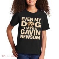 Funny Republican Even My Dog Hates Gavin Newsom Kids T-Shirt thumb 2
