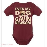 Funny Republican Even My Dog Hates Gavin Newsom Baby Bodysuit thumb 0