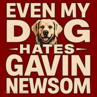 Funny Republican Even My Dog Hates Gavin Newsom Toddler T-Shirt thumb 2