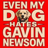 Funny Republican Even My Dog Hates Gavin Newsom Santa Hat thumb 1