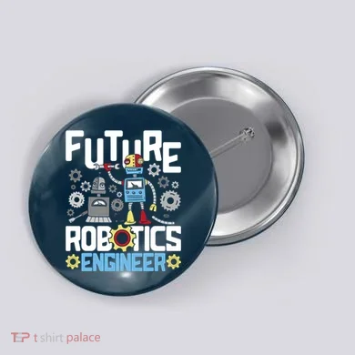 Future Robotics Engineer Engineering Robot Lover Cyborg Button