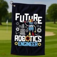 Future Robotics Engineer Engineering Robot Lover Cyborg Golf Towel thumb 1