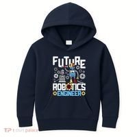 Future Robotics Engineer Engineering Robot Lover Cyborg Kids Hoodie thumb 0