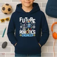 Future Robotics Engineer Engineering Robot Lover Cyborg Kids Hoodie thumb 2