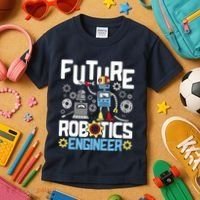 Future Robotics Engineer Engineering Robot Lover Cyborg Kids T-Shirt thumb 3
