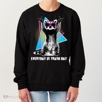 Funny Retro Everyday Is Trash Day Raccoon Women's Sweatshirt thumb 0
