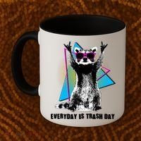 Funny Retro Everyday Is Trash Day Raccoon Coffee Mug thumb 2