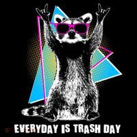 Funny Retro Everyday Is Trash Day Raccoon Ornament thumb 1