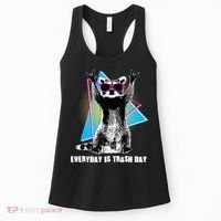 Funny Retro Everyday Is Trash Day Raccoon Women's Tank Top thumb 0