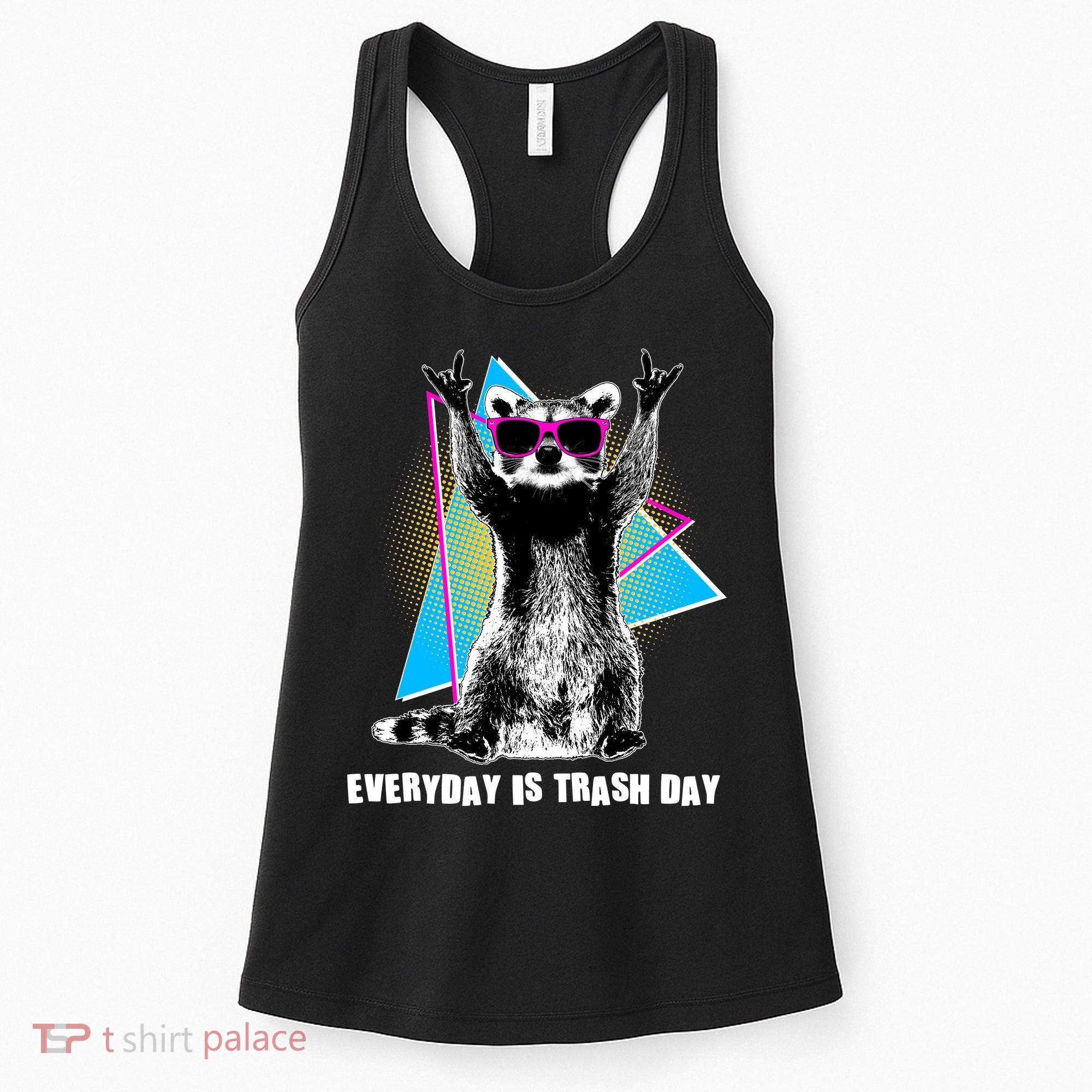 Funny Retro Everyday Is Trash Day Raccoon Women's Tank Top