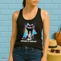 Funny Retro Everyday Is Trash Day Raccoon Women's Tank Top thumb 2