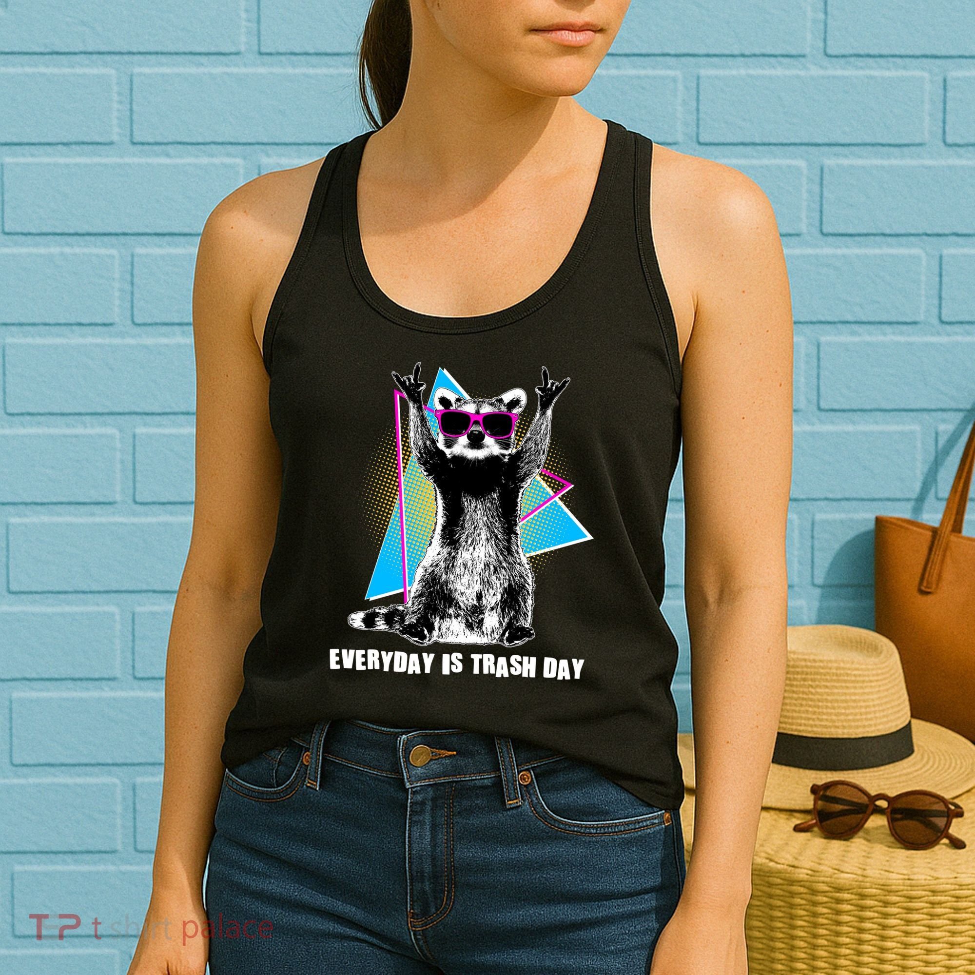 Funny Retro Everyday Is Trash Day Raccoon Women's Tank Top