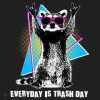 Funny Retro Everyday Is Trash Day Raccoon Golf Towel thumb 3
