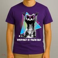 Funny Retro Everyday Is Trash Day Raccoon T-Shirt thumb 3