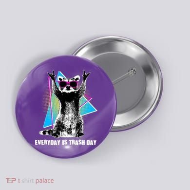 Funny Retro Everyday Is Trash Day Raccoon Button