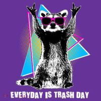 Funny Retro Everyday Is Trash Day Raccoon Button thumb 1