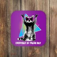 Funny Retro Everyday Is Trash Day Raccoon Coaster thumb 0