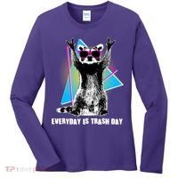 Funny Retro Everyday Is Trash Day Raccoon Women's Long Sleeve Shirt thumb 0