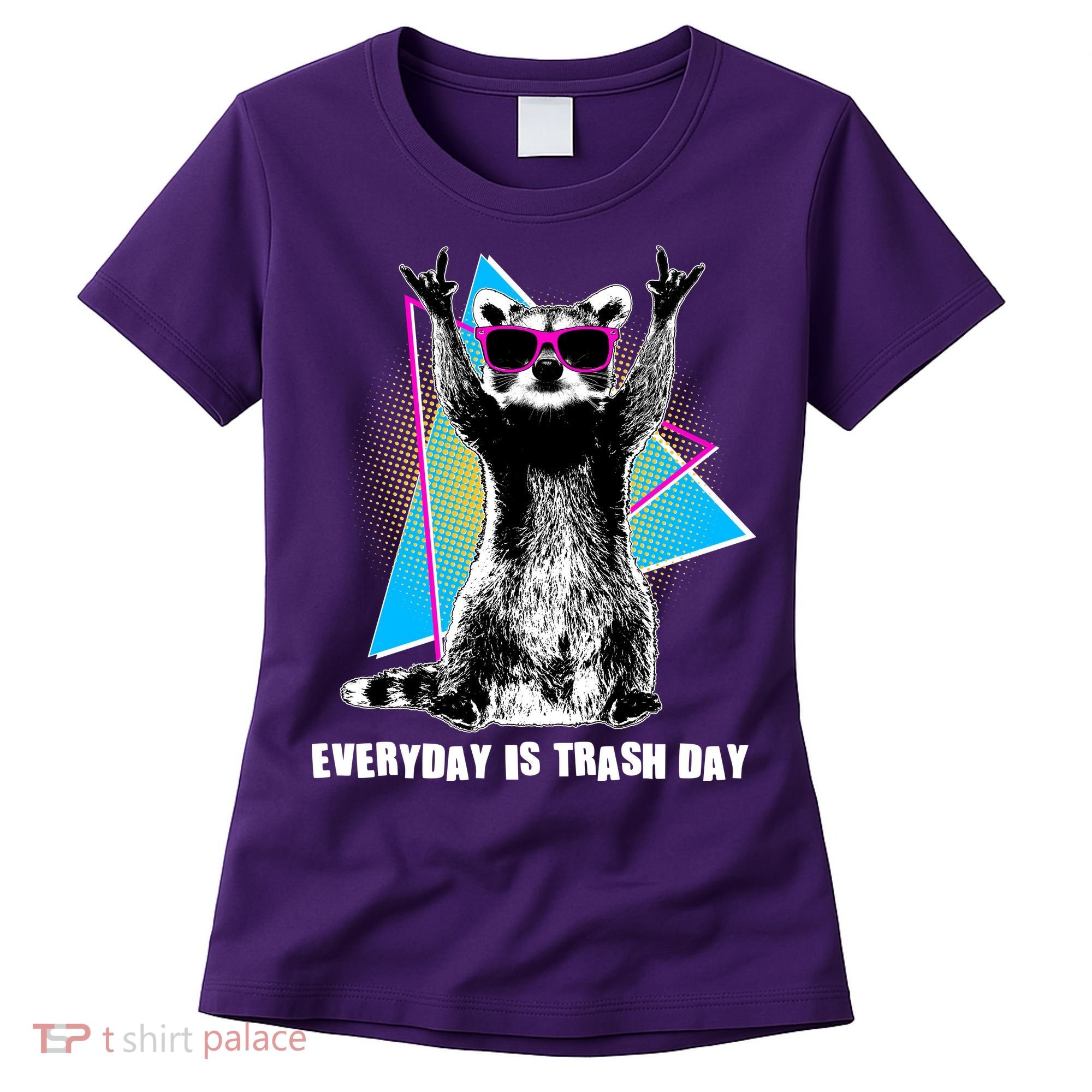 Funny Retro Everyday Is Trash Day Raccoon Women's T-Shirt