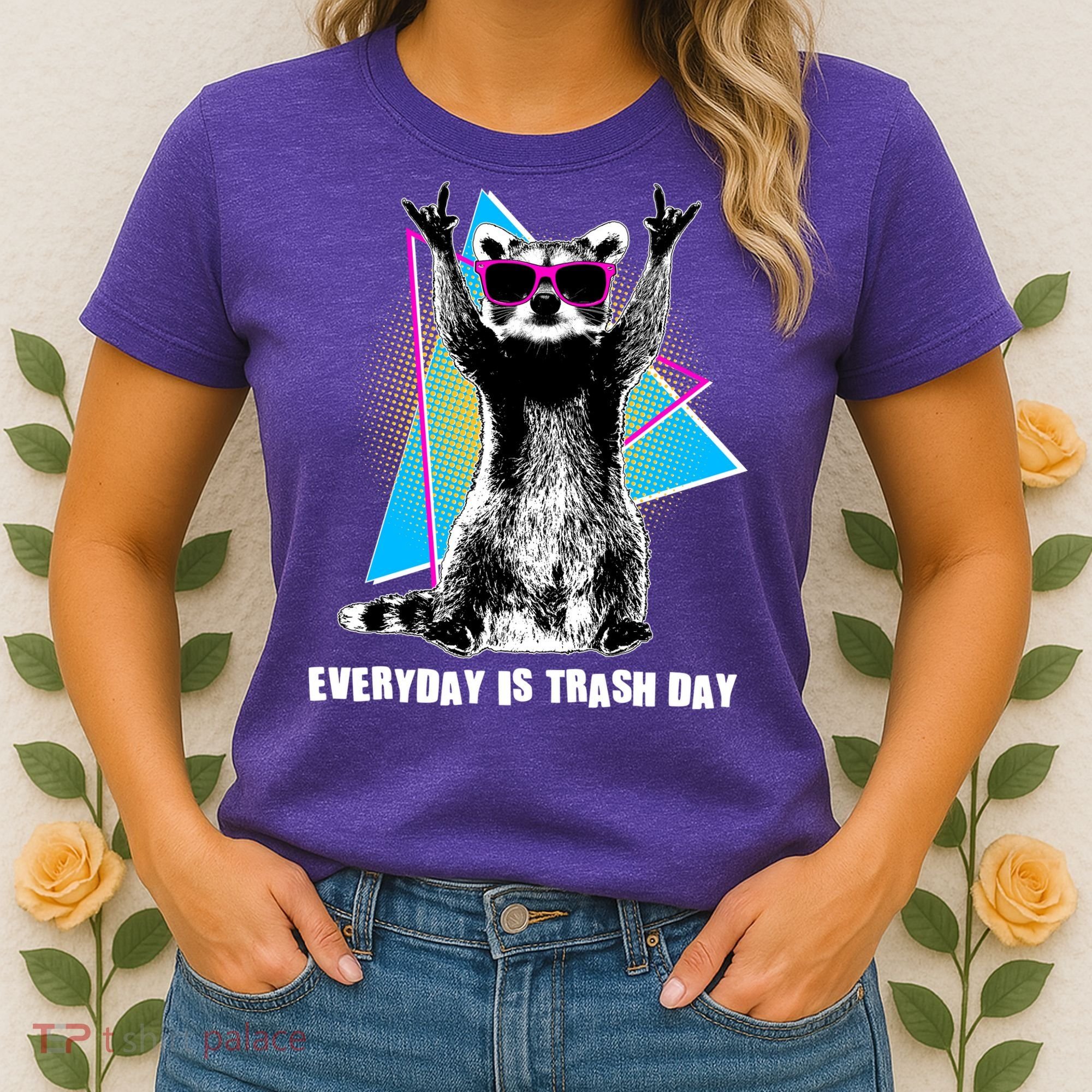 Funny Retro Everyday Is Trash Day Raccoon Women's T-Shirt