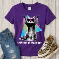 Funny Retro Everyday Is Trash Day Raccoon Women's T-Shirt thumb 3