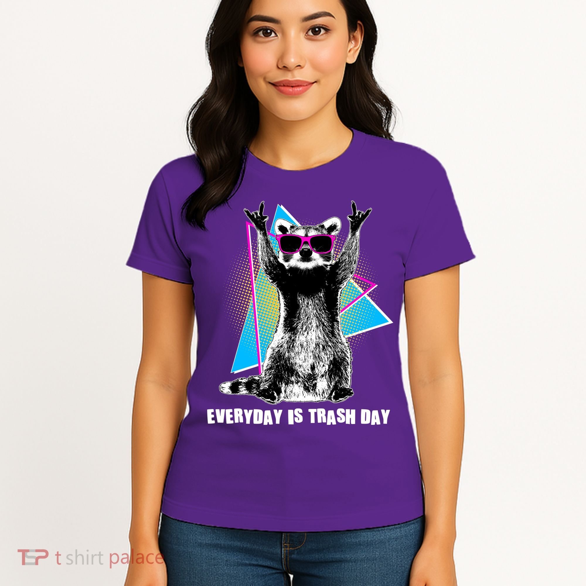 Funny Retro Everyday Is Trash Day Raccoon Women's T-Shirt